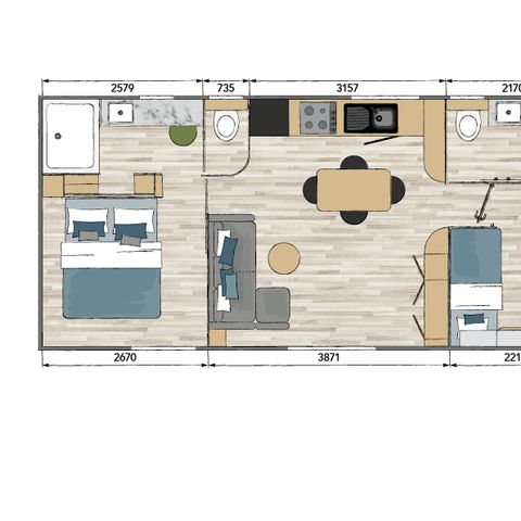 MOBILHOME 4 personnes - TULUM 2CH, LUXE - S - Climatisé - 2 Chambres