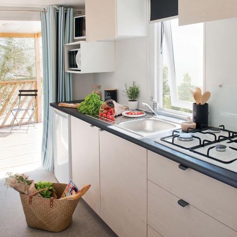 Stacaravan 5 personen - Loggia 27m² - Airco/TV - Zaterdag