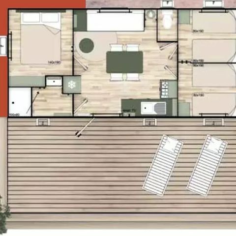 CASA MOBILE 6 persone - Cottage Premium - 3 camere da letto