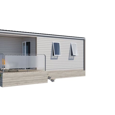 MOBILHEIM 4 Personen - Loggia Komfort 2 Zimmer integrierte Terrasse + Klimaanlage + TV