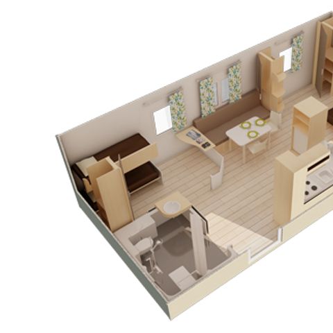 MOBILHOME 6 personas - 2 dormitorios, 36 m² MOBIL-HOME COMFORT PMR CON AIRE ACONDICIONADO