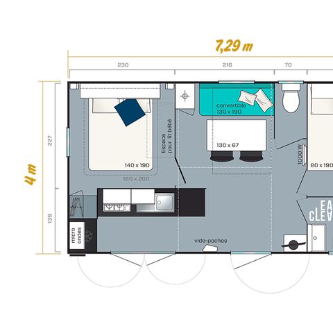 MOBILE HOME 6 people - MH2 28 sqm