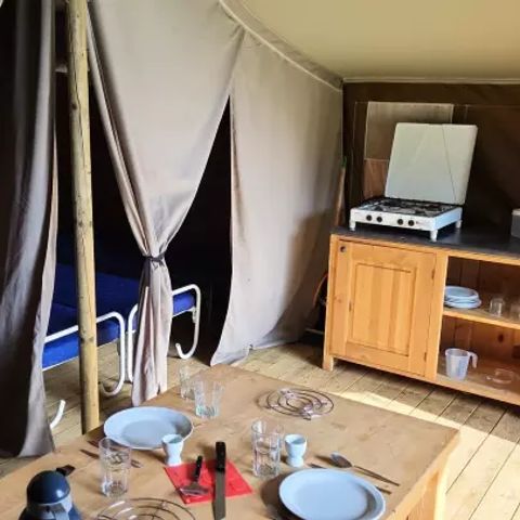 TENTE TOILE ET BOIS 5 personnes - Safari Lodge 3 Pièces 5 Personnes Sans Sanitaire