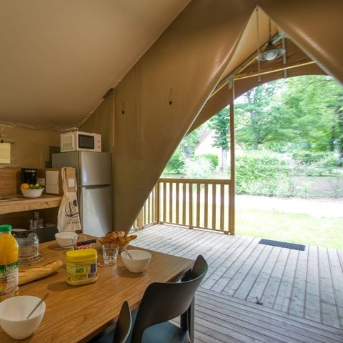 Tent 4 personen - Wood Lodge Confort 30 m² (2 slaapkamers) - met sanitair