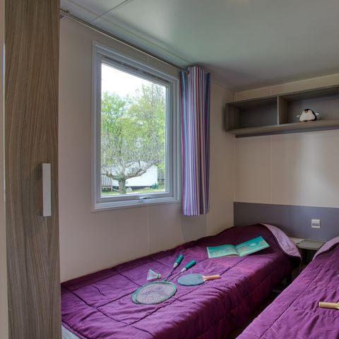 Mobilheim 6 Personen - Mobilheim Cayuga Confort 41m² (3 Zimmer) - überdachte Terrasse + TV