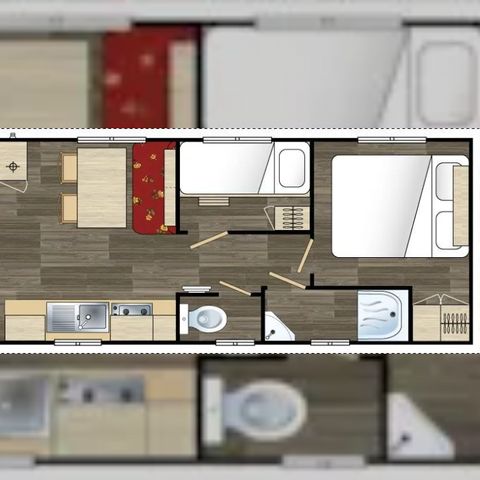 UNUSUAL ACCOMMODATION 4 people - Roulotte Standard 20m² (2 bedrooms) - garden furniture for 4 people.