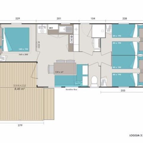 MOBILE HOME 7 people - Sunêlia PRESTIGE LOGGIA