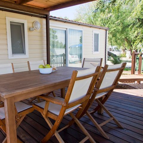 Stacaravan 6 personen - Mobile-home | Comfort XL | 3 slaapkamers | 6 pers | Verhoogd terras | Airconditioning | TV