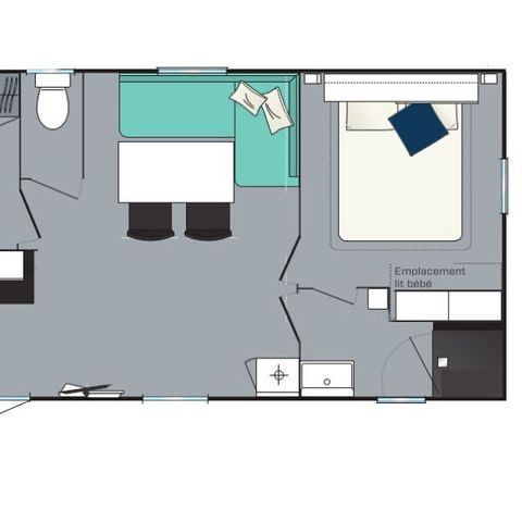 MOBILHOME 7 personnes - Evasion+ 7 personnes 2 chambres 30m²