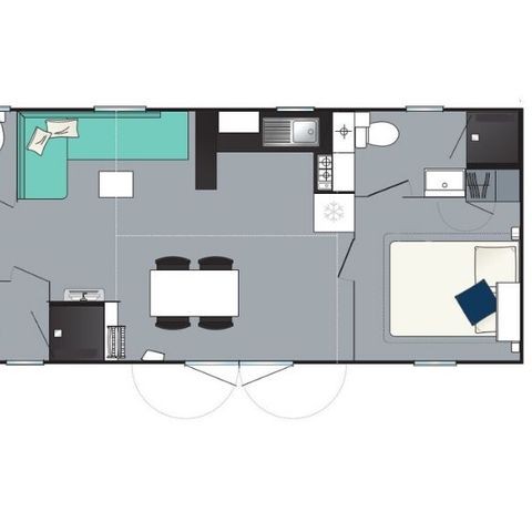 Mobilheim 8 Personen - Komfort 3 Zimmer 2sdb 39m²