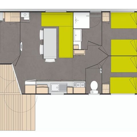 Mobilheim 6 Personen - Komfort 3 Zimmer 37m²