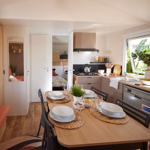 MOBILE HOME 6 people - Homeflower Premium 33.5m² - 3 bedrooms - semi-covered terrace +LV + BBQ