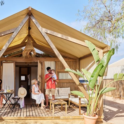 TENTE TOILE ET BOIS 4 personnes - Glamping