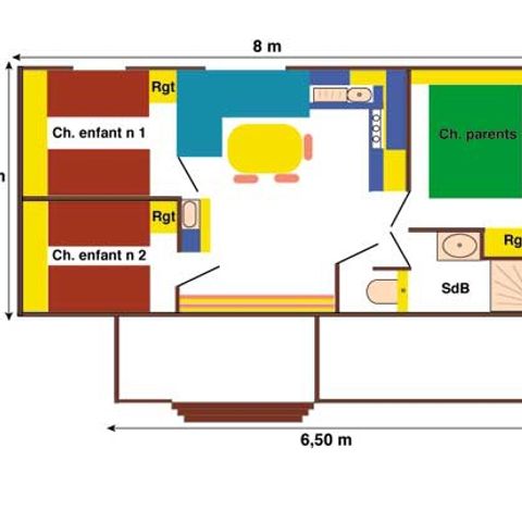 MOBILHOME 4 personnes - WATIPI TEXAS  6 à 8 personnes