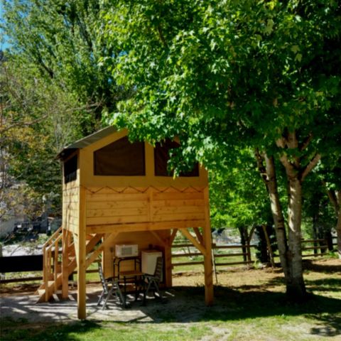 TENDA IN TELA E LEGNO 2 persone - Tenda Baroudeur su palafitte