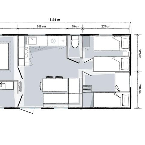 Stacaravan 6 personen - Houtgroen