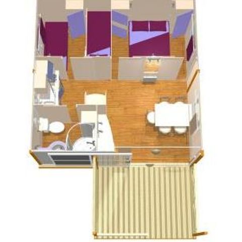 CHALET 5 persone - 28m² COMFORT 2 camere da letto + terrazza semi-coperta