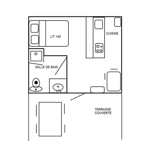 STUDIO 2 Personen - Studio Nicht klassifiziert 18m² CONFORT 1 Schlafzimmer + halboffene Terrasse