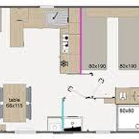 MOBILHOME 4 personas - PREMIUM 2 habitaciones