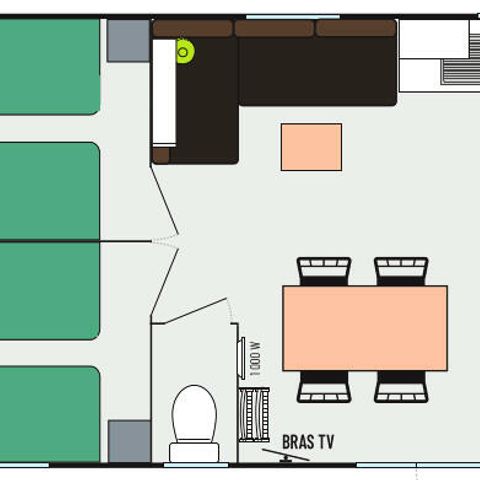 MOBILE HOME 6 people - 4 Rooms + TV