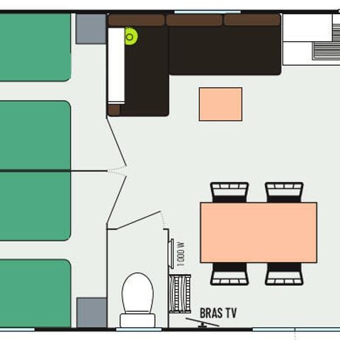 MOBILHEIM 6 Personen - 4 Zimmer + TV