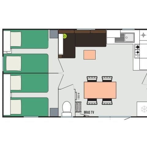 MOBILHOME 8 personnes - Loisir 8 personnes 3 chambres 30m²