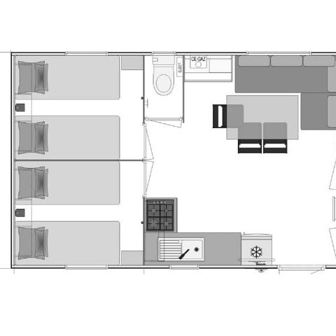 CASA MOBILE 6 persone - Tempo libero 6 persone 3 camere da letto 33m²