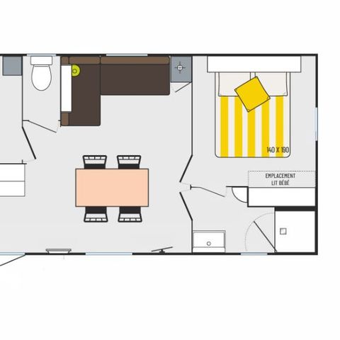 MOBILHOME 7 personas - Evasión para 7 personas 2 habitaciones 30m² (30m²)