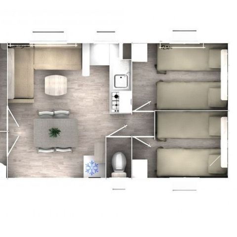 MOBILHOME 8 personas - Confort 8 personas 3 habitaciones 30 m².