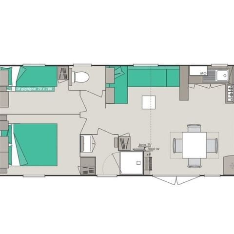 Mobilheim 8 Personen - Loisir 8 Personen 4 Zimmer 37m²