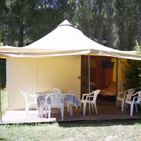 BungalowTent 6 personen - Standaard 25 m² 2 slaapkamers