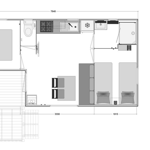 MOBILHOME 4 personas - Mobil home Malaga terraza semicubierta 2 dormitorios