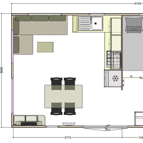 MOBILHOME 4 personas - Lugano con terraza 2 dormitorios