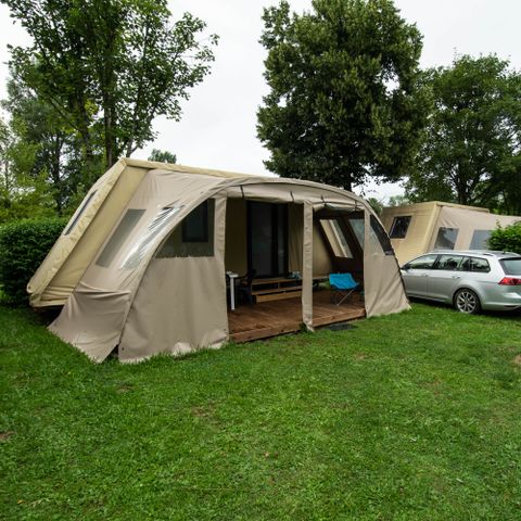 CANVAS AND WOOD TENT 4 people - Coco Chrono 20m² - 2 bedrooms with bathroom for 1/4 person