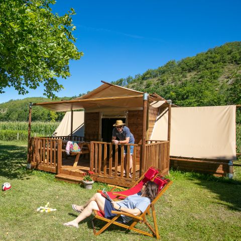 TENTE TOILE ET BOIS 4 personnes - Lodge Tribu (sans sanitaires)