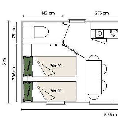 TENTE TOILE ET BOIS 4 personnes - Coco Salle d'O AVEC Sanitaire