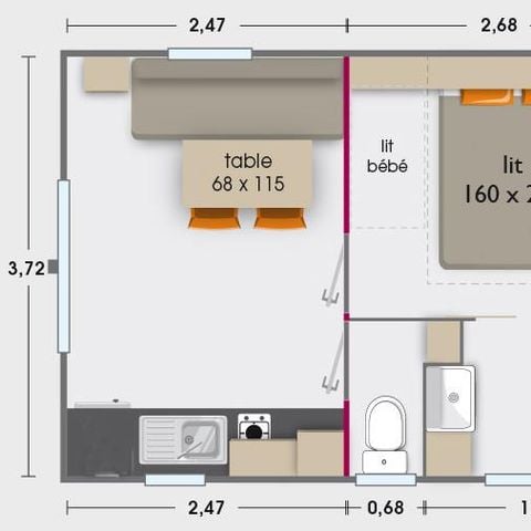 MOBILHOME 2 personnes - MH1 Tara