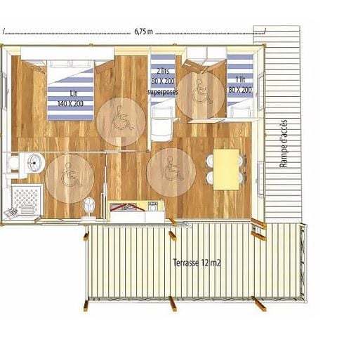 CHALET 5 personnes - SAMOA (PMR - adapté aux personnes à mobilité réduite)