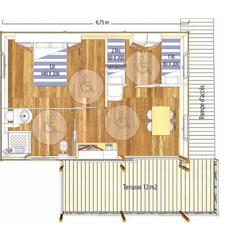 CHALET 5 Personen - SAMOA (PMR - geeignet für Menschen mit eingeschränkter Mobilität)