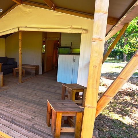 TENTE TOILE ET BOIS 5 personnes - Tente Lodge Cottu