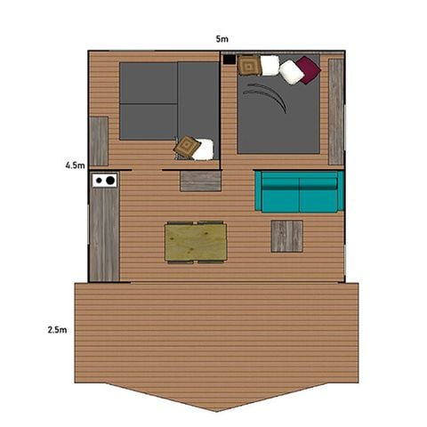 TENTE 5 personnes - Tente Lodge Riada 5p 2Ch - sans sanitaires