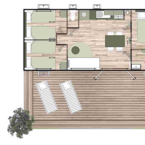 Stacaravan 6 personen - 35m² PREMIUM Stacaravan