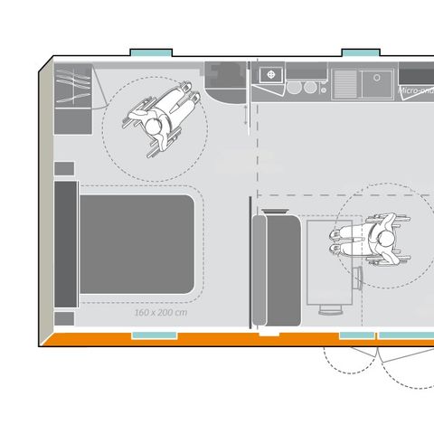 MOBILHOME 4 personas - Cocoon+ 4 personas 2 dormitorios 34m² PMR