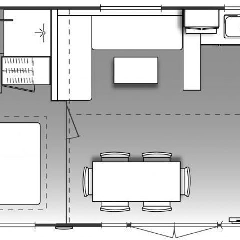 CASA MOBILE 6 persone - Loisir+ 6 posti letto 3 camere da letto 2 bagni 39m² zona giorno