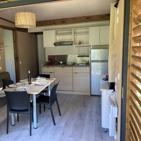 Chalet 5 personen - Morea Premium 25m² - 2 kamers + TV + LV + overdekt terras