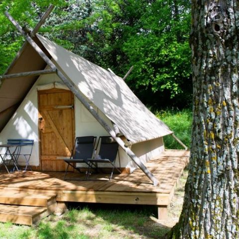 TENTE TOILE ET BOIS 4 personnes - LODGE TRAPPEUR 4 pers