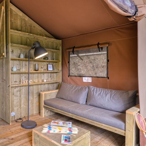 CANVAS AND WOOD TENT 5 people - Tent Lodge Safari Wood 3 Rooms 5 People