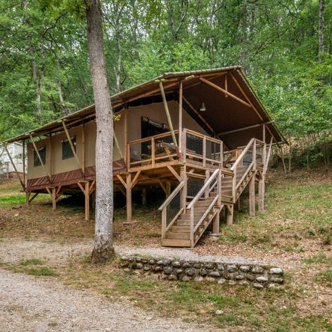 TENDA IN TELA E LEGNO 5 persone - Tenda Lodge Safari Wood 3 Camere 5 Persone