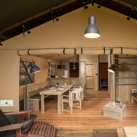 CANVAS AND WOOD TENT 6 people - Tent LODGE LUXE XL LUXE SAFARI 61m² 3 Bedrooms - Covered terrace