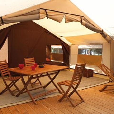 TENDA IN TELA E LEGNO 5 persone - COTTON LODGE NATURE 25m² / 2 camere - terrazza coperta (senza bagno privato)